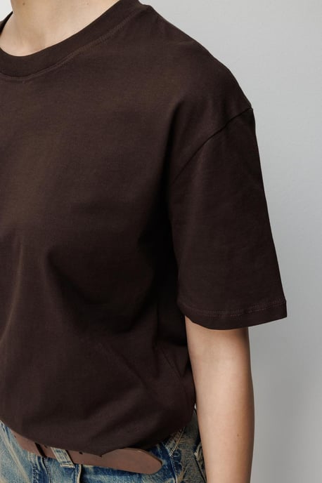 Oversized Ribbad Crew Neck T-shirt - Image 4