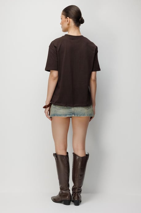 Oversized Ribbad Crew Neck T-shirt - Image 6