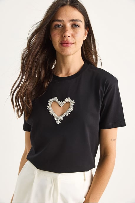 Geborduurd Crew Neck Losse Pasvorm T-shirt - Image 2