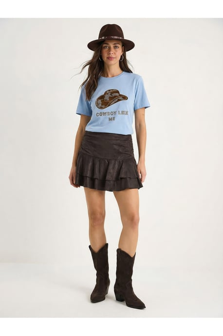 Broderad Rundhalsad T-shirt i Bomull - Image 3