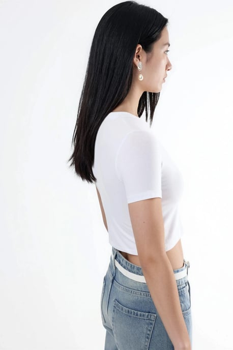 Crew Neck Crop T-shirt - Image 6