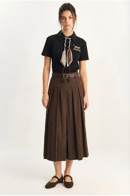 Geborduurde Tekst Print Polo Shirt - Image 2