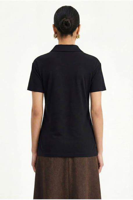 Geborduurde Tekst Print Polo Shirt - Image 4