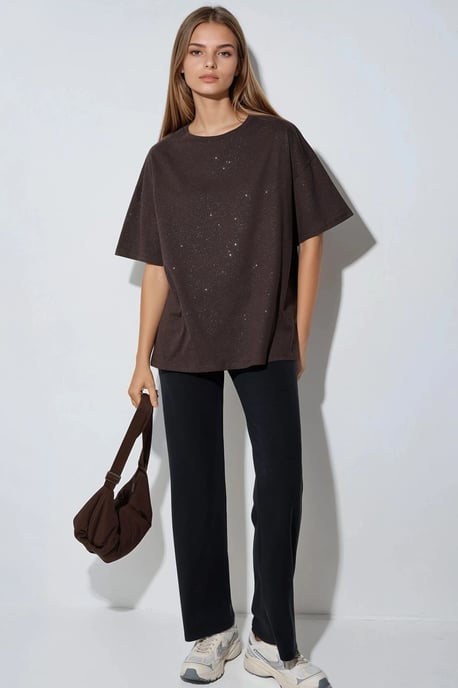 Pailletten Crew Neck Korte Mouwen T-shirt - Image 4