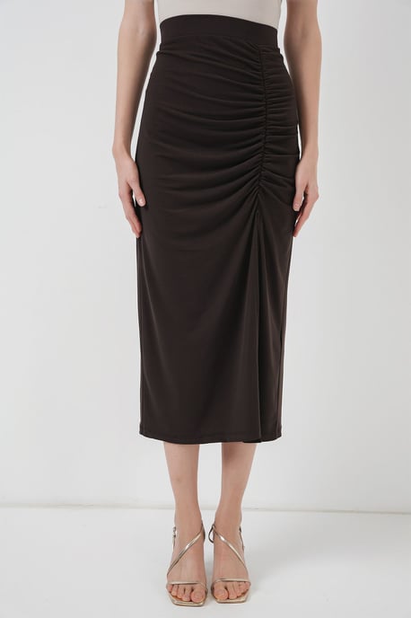 Maxi Fitted Jersey Skirt with Elastic Waist - Image 3