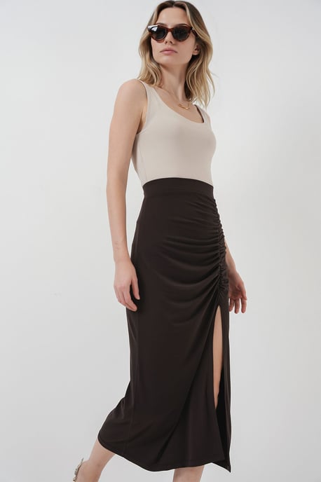 Maxi Fitted Jersey Skirt with Elastic Waist - Image 4