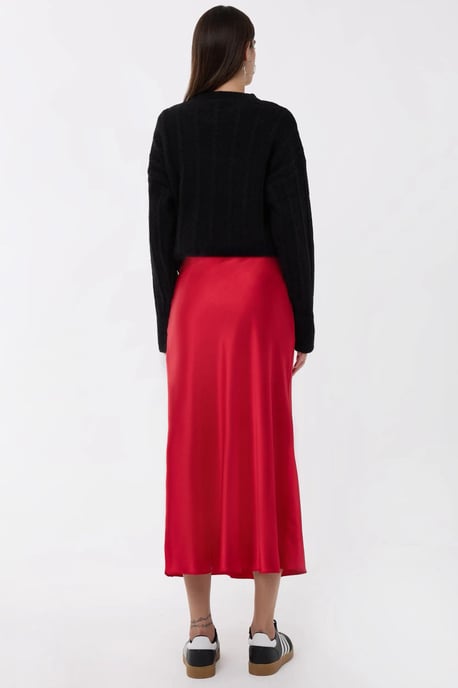 High-Waist Satin Midi Skirt - Image 4