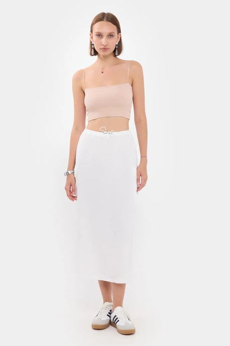 Drawstring Midi Skirt with Pocket Detail - Image 1