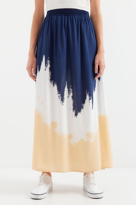 Gradient Maxi Rok met Elastische Taille - Image 3