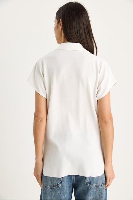 Avslappnad passform knäppbar polo t-shirt - Image 6