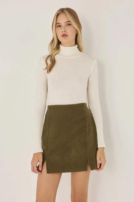 Hoge Taille Minirok met Split - Image 1