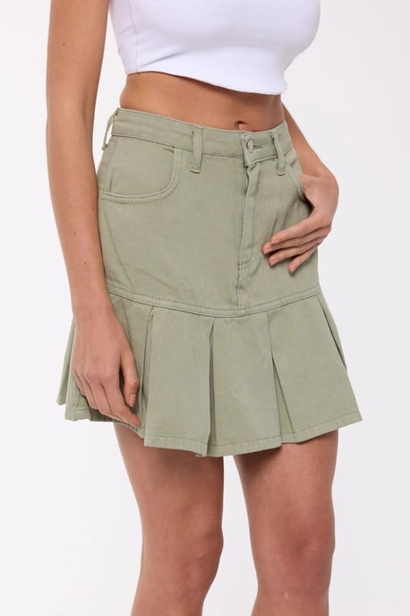 Plissé Hoge Taille Mini Rok - Image 3