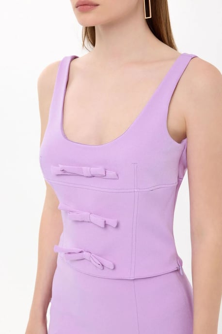 High-Waist Woven Mini Skirt with Bow Detail - Image 4