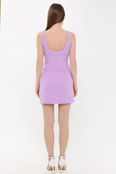 High-Waist Woven Mini Skirt with Bow Detail - Image 5