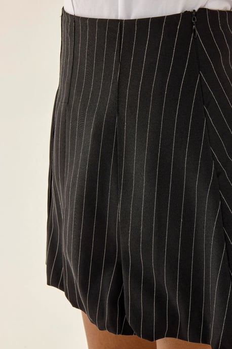 Striped Mini Pleated Balloon Skirt - Image 6
