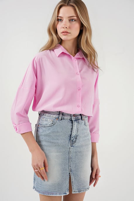 Hooggewijze Denim Mini Rok met Zakjes - Image 1