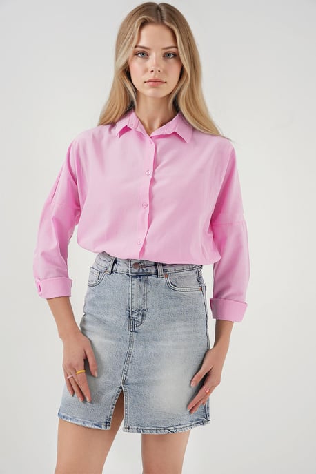 Hooggewijze Denim Mini Rok met Zakjes - Image 4