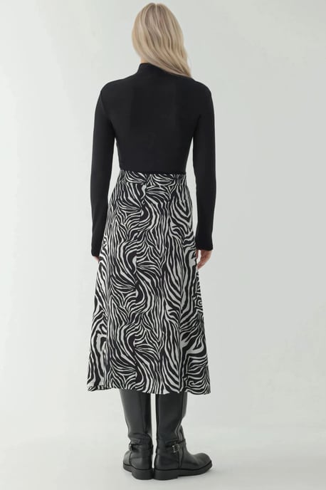 Hoge Taille Zebra Print Midi Rok - Image 3
