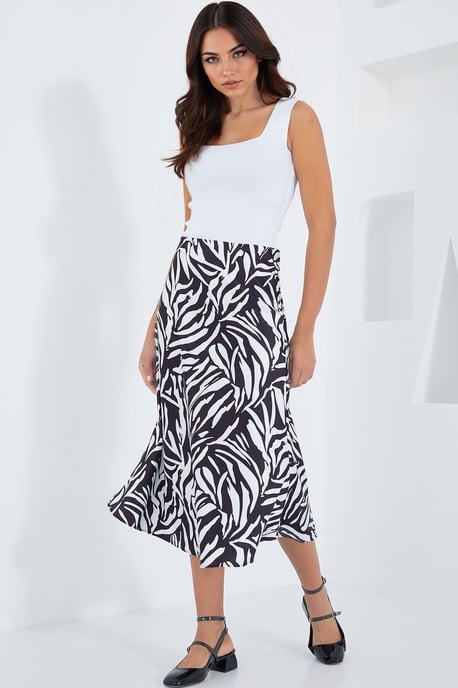 Satijnen A-Lijn Midi Rok met Elastische Taille - Image 4