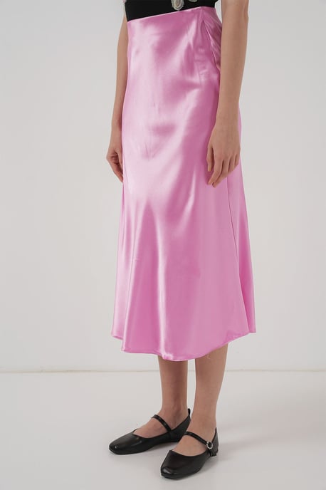 Satijnen A-Lijn Midi Rok met Elastische Taille - Image 2