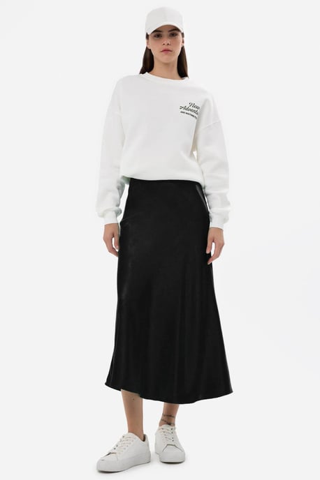Hög midja satin midi kjol - Image 5