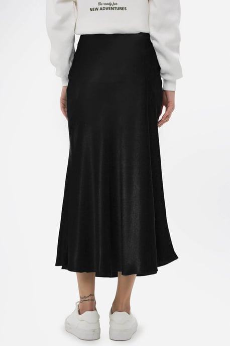 Hög midja satin midi kjol - Image 6