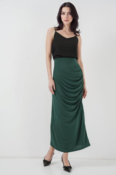 Aangesloten Midi Jersey Rok met Voering - Image 1
