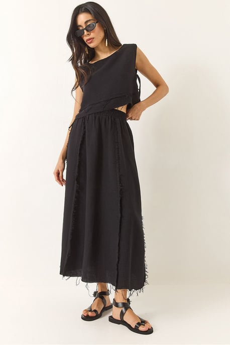 Textured Blouse & Skirt Muslin Fabric Two-Piece Set - Image 1