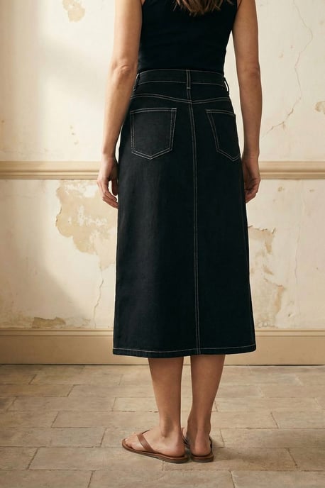 Hoge Taille A-Lijn Midi Rok met Zakjes - Image 4