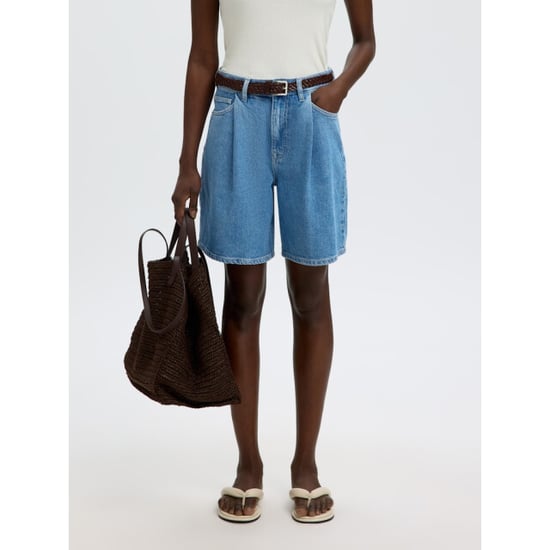 Selected Femme slfwide merle-kori hw denim shorts 16101431 light blue denim - Image 2