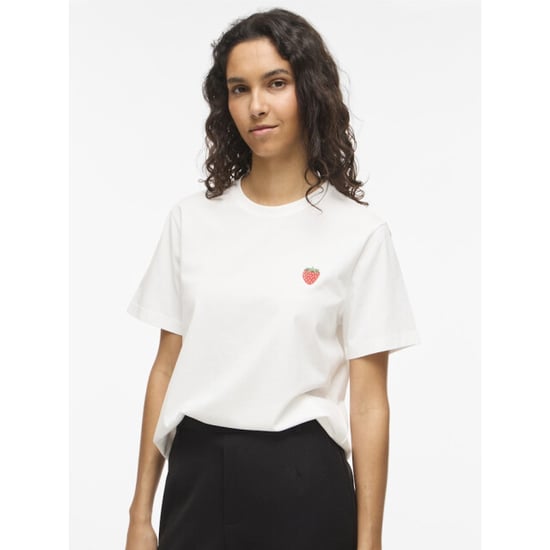 Vila visybil berry o-neck s/s top/rc 14114624 snow white strawberry - Image 4