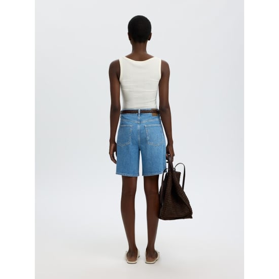 Selected Femme slfwide merle-kori hw denim shorts 16101431 light blue denim - Image 5