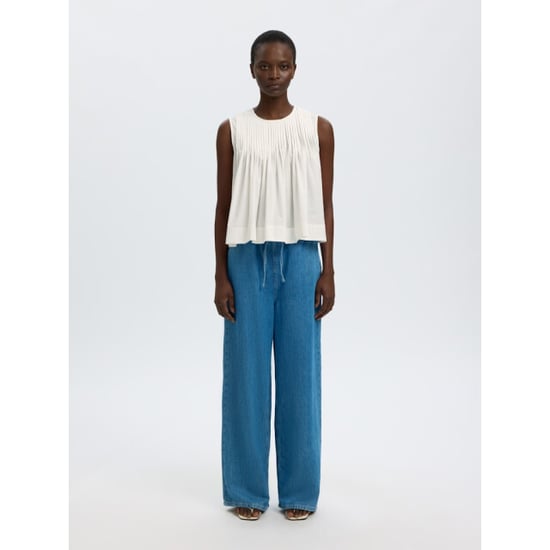Selected Femme slfsophia sl pleated top b 16101312 snow white - Image 5