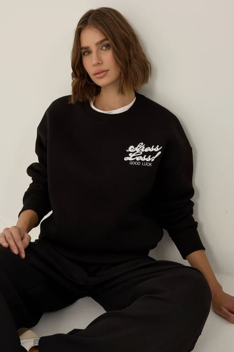 Comfort Fit Slogan Sweatshirt - Image 1