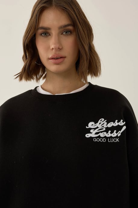 Comfort Fit Slogan Sweatshirt - Image 3