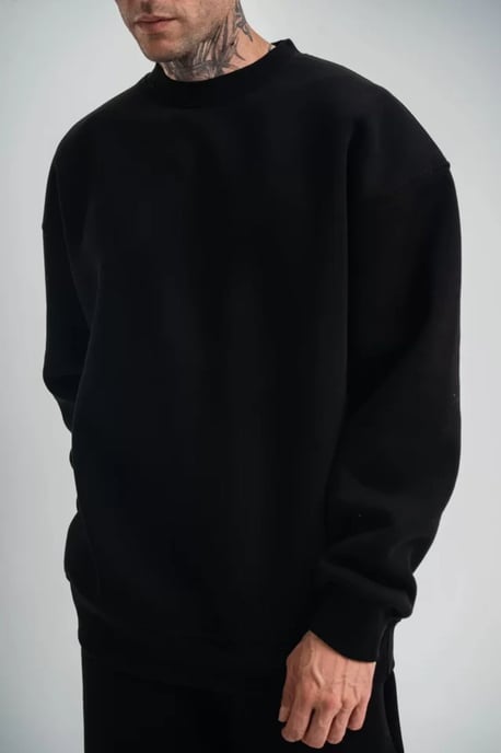Oversized Ronde Hals Fleece Sweatshirt - Image 1