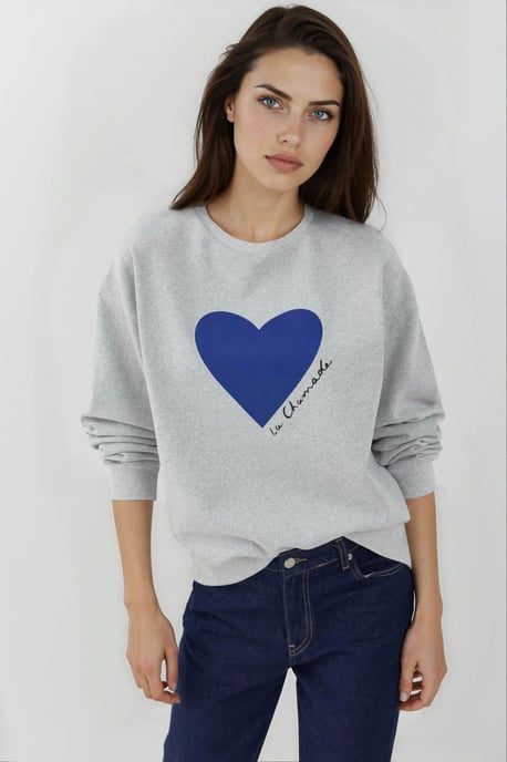 Bedrukt Crew Neck Verhoogd Sweatshirt - Image 1