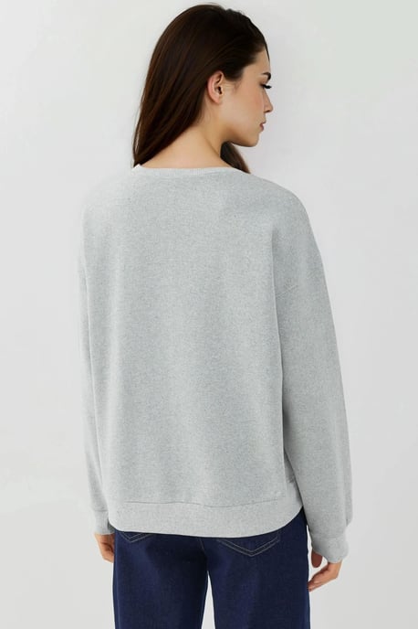 Bedrukt Crew Neck Verhoogd Sweatshirt - Image 3