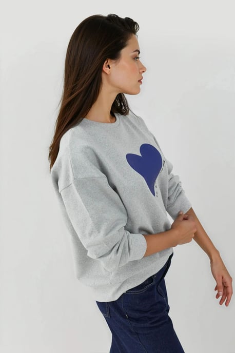 Bedrukt Crew Neck Verhoogd Sweatshirt - Image 4