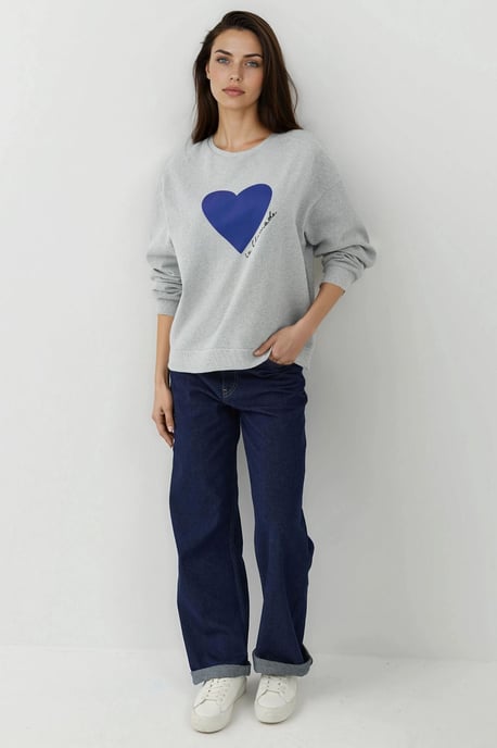 Bedrukt Crew Neck Verhoogd Sweatshirt - Image 5