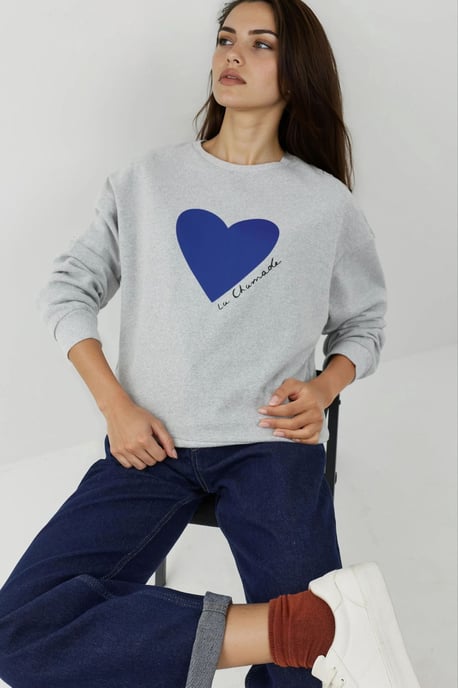 Bedrukt Crew Neck Verhoogd Sweatshirt - Image 6