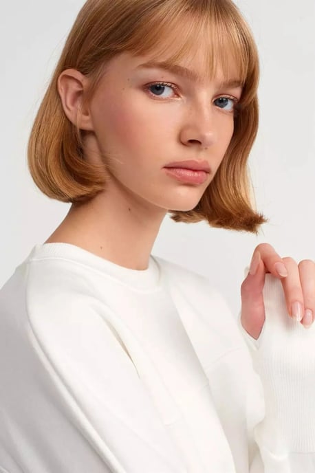 Oversized Crew Neck Sweatshirt med Sidoklipp - Image 4