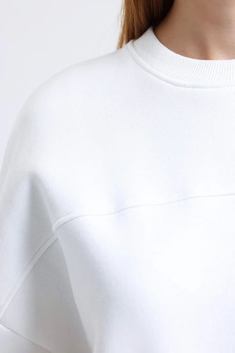 Oversized Crew Neck Sweatshirt med Sidoklipp - Image 5