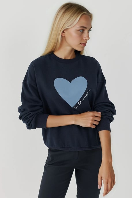 Geprinte Crew Neck Verhoogde Sweatshirt - Image 2