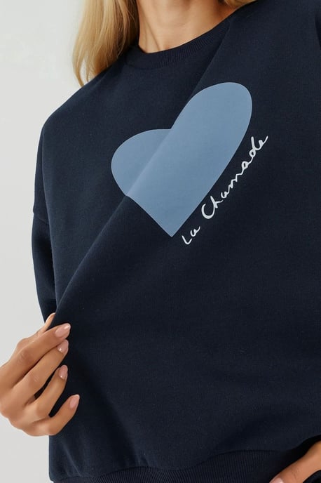 Geprinte Crew Neck Verhoogde Sweatshirt - Image 3