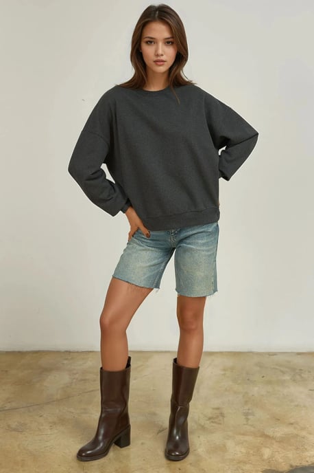 Oversized Crewneck Basis Sweatshirt - Image 2