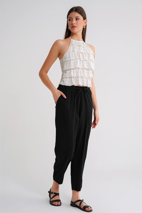 Cotton Jogger Pants with Drawstring Waist - Image 2