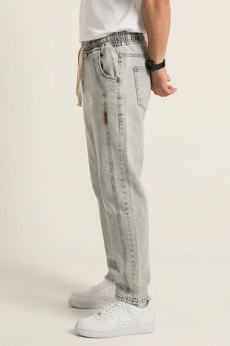 Opvallende Denim Broek met Touwsluiting Taille - Image 2