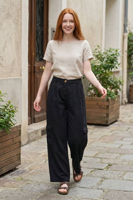 Hoge Taille Wijde Cargo Broek - Image 1