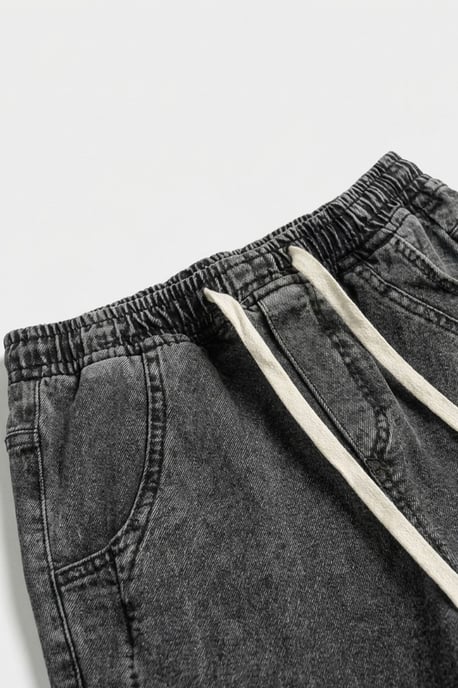 Opvallende Denim Broek met Touwsluiting Taille - Image 3